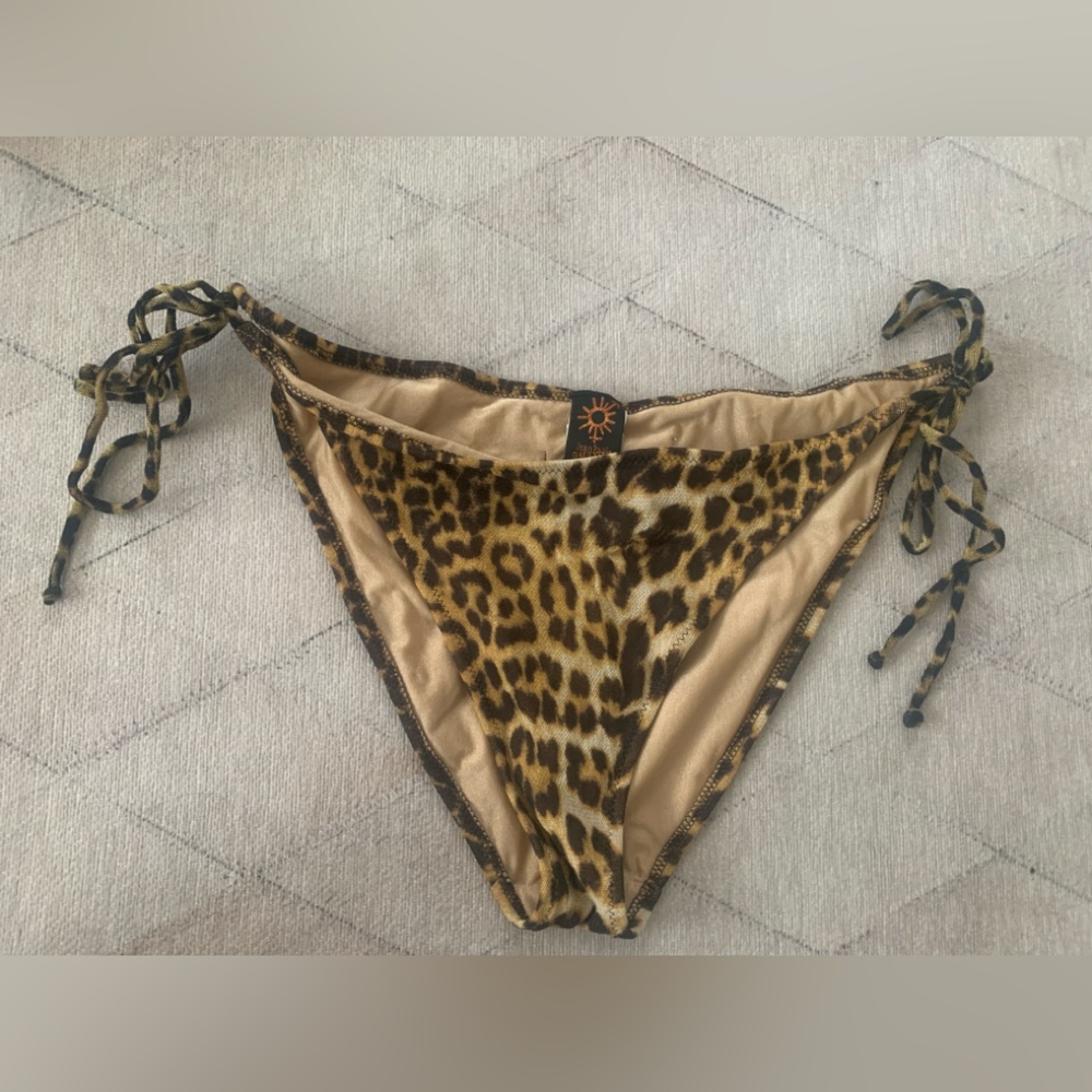 Jean Paul Gaultier Soleil leopard print string bikini bottoms vintage